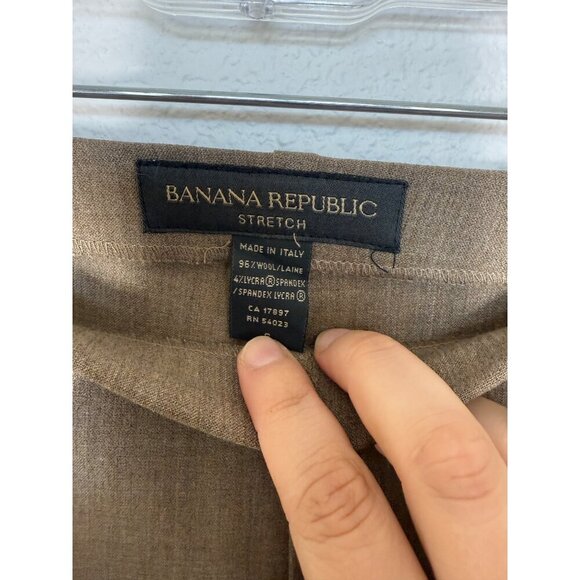 Vintage Banana Republic Wool Pants Woman's 6 Brown Stretch High Rise Straight - Picture 5 of 7